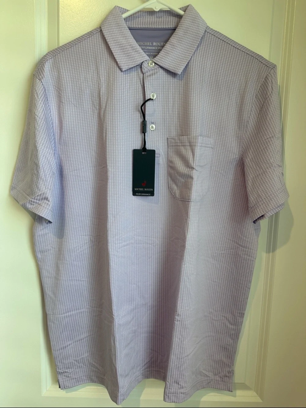 Men’s Performance Polo — Light Lavender, Sport/Casual, Short sleeve, Size M